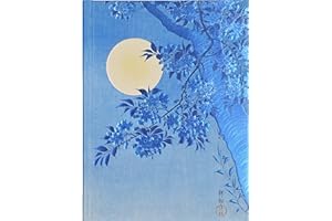 Blossoming Cherry on a Moonlit Night Journal (Deluxe binding with gold gilded pages)