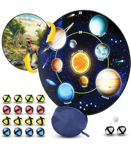 28" Large Dinosaur Dart Board For Kids With 12 Sticky