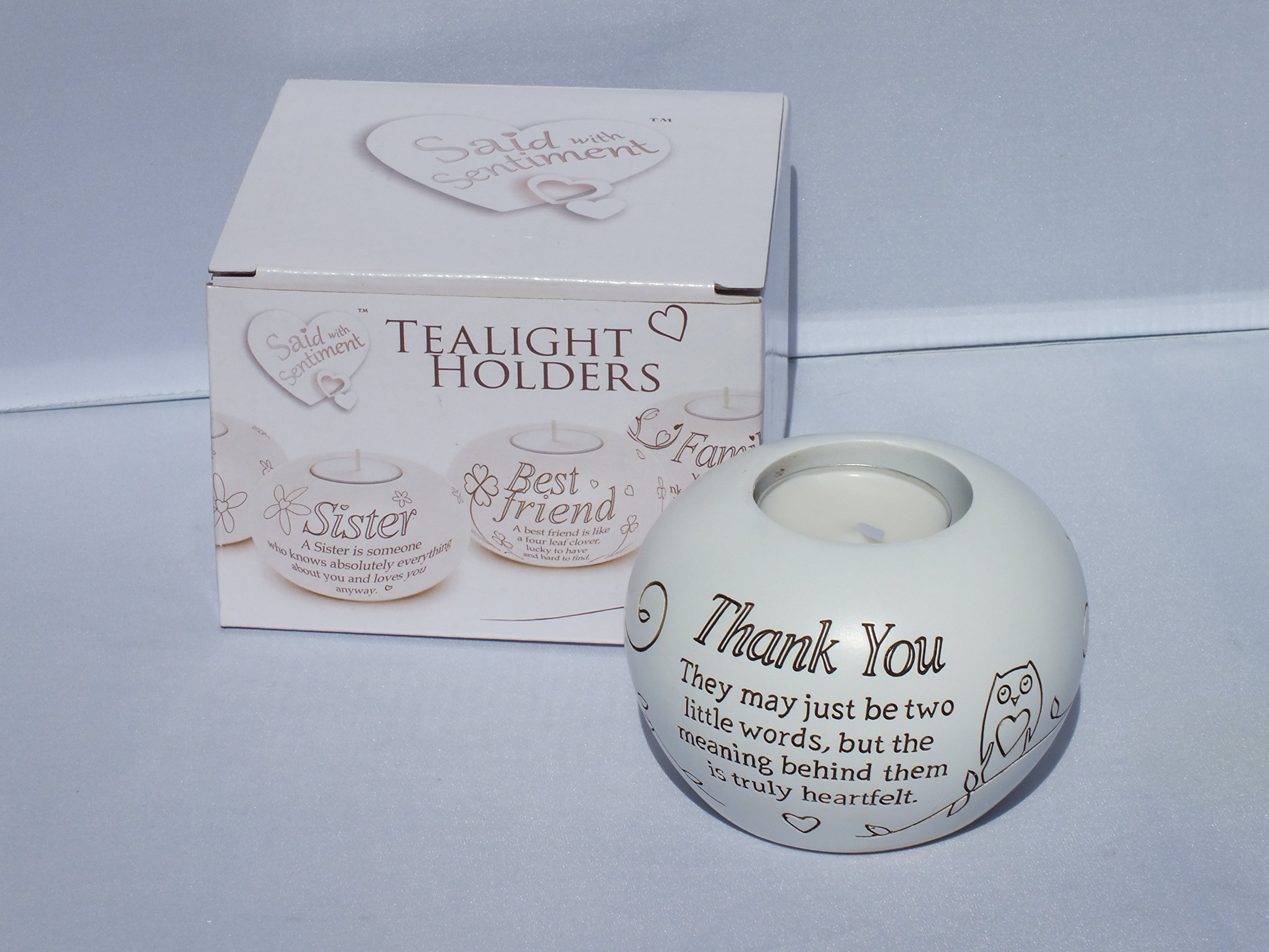 Thank You Gift - Sentimental Tealight Holder In Gift Box New