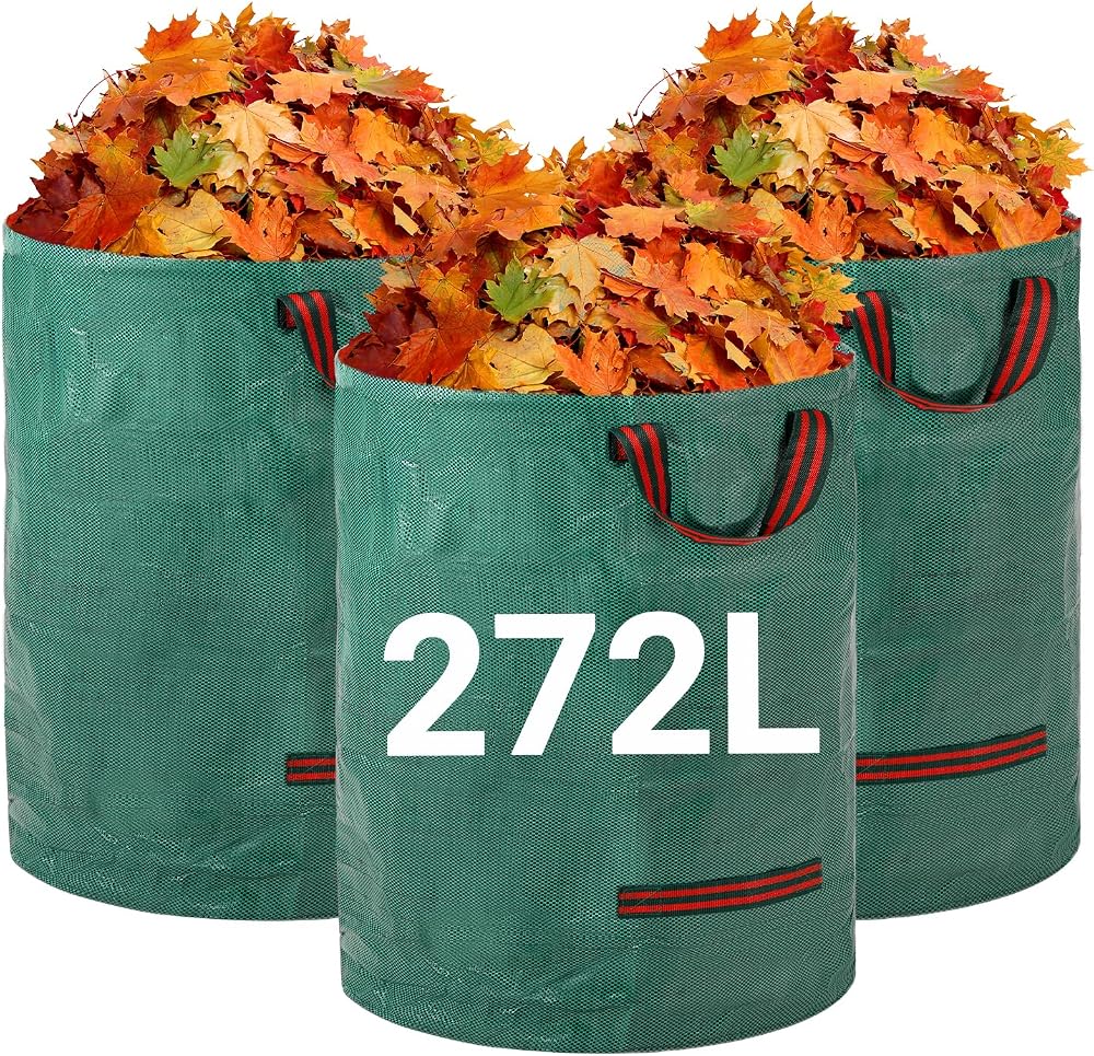 Velway 272L Heavy-Duty Garden Waste Bags 3 Pack with Handles