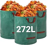 Velway 272L Heavy-Duty Garden Waste Bags 3 Pack with Handles