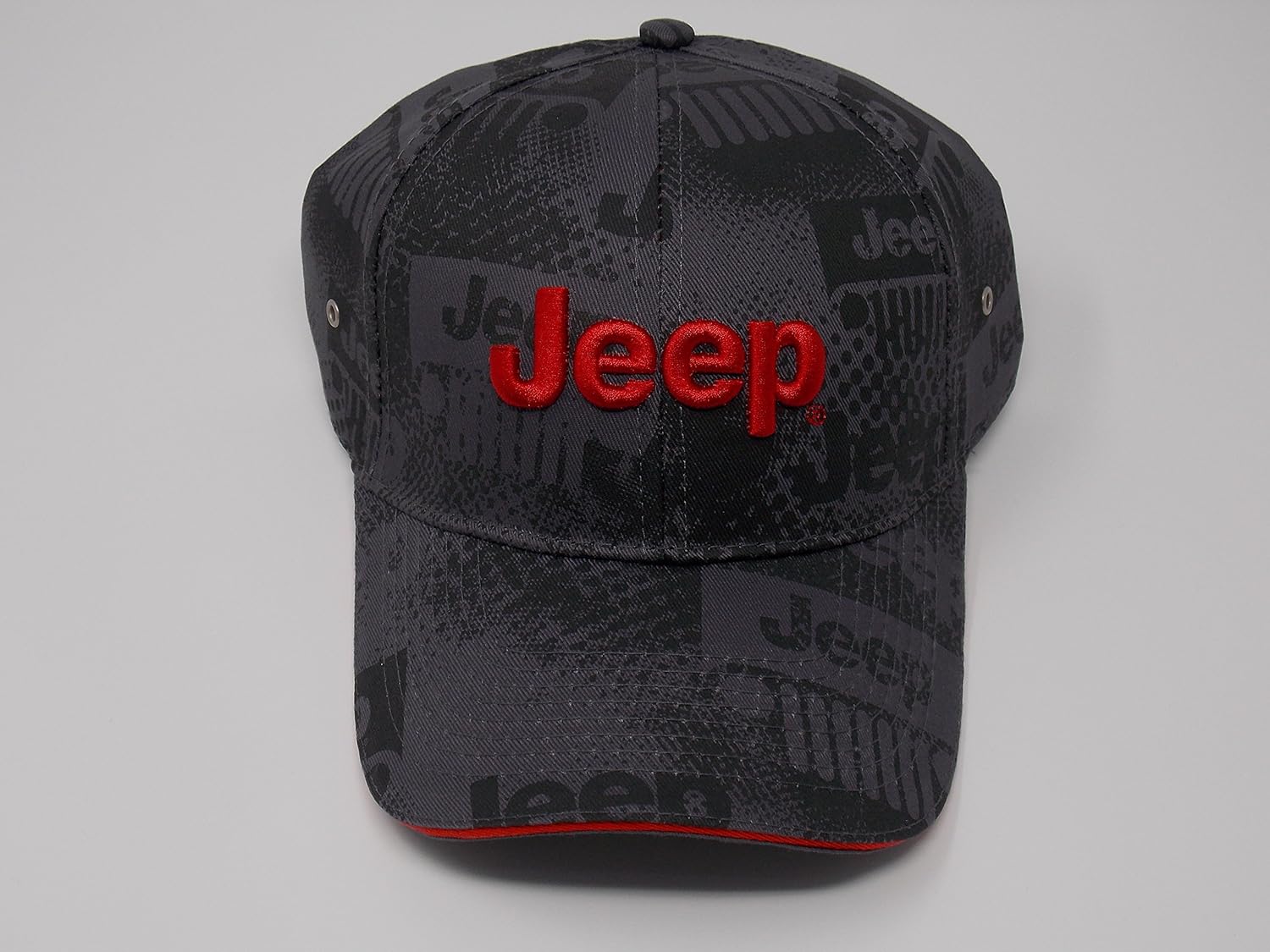 Jeep Charcoal Watermark Cap, Gray, Adjustable: Clothing