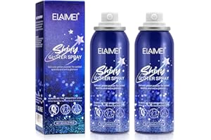 MAITING 2PCS Glitter Spray for Hair and Body, Body Glitter, Glitter Hairspray for Clothes, Quick-Drying and Long-Lasting Shiny Glitter Spray, Glitter Body Spray(2 x 2.11 Fl Oz)