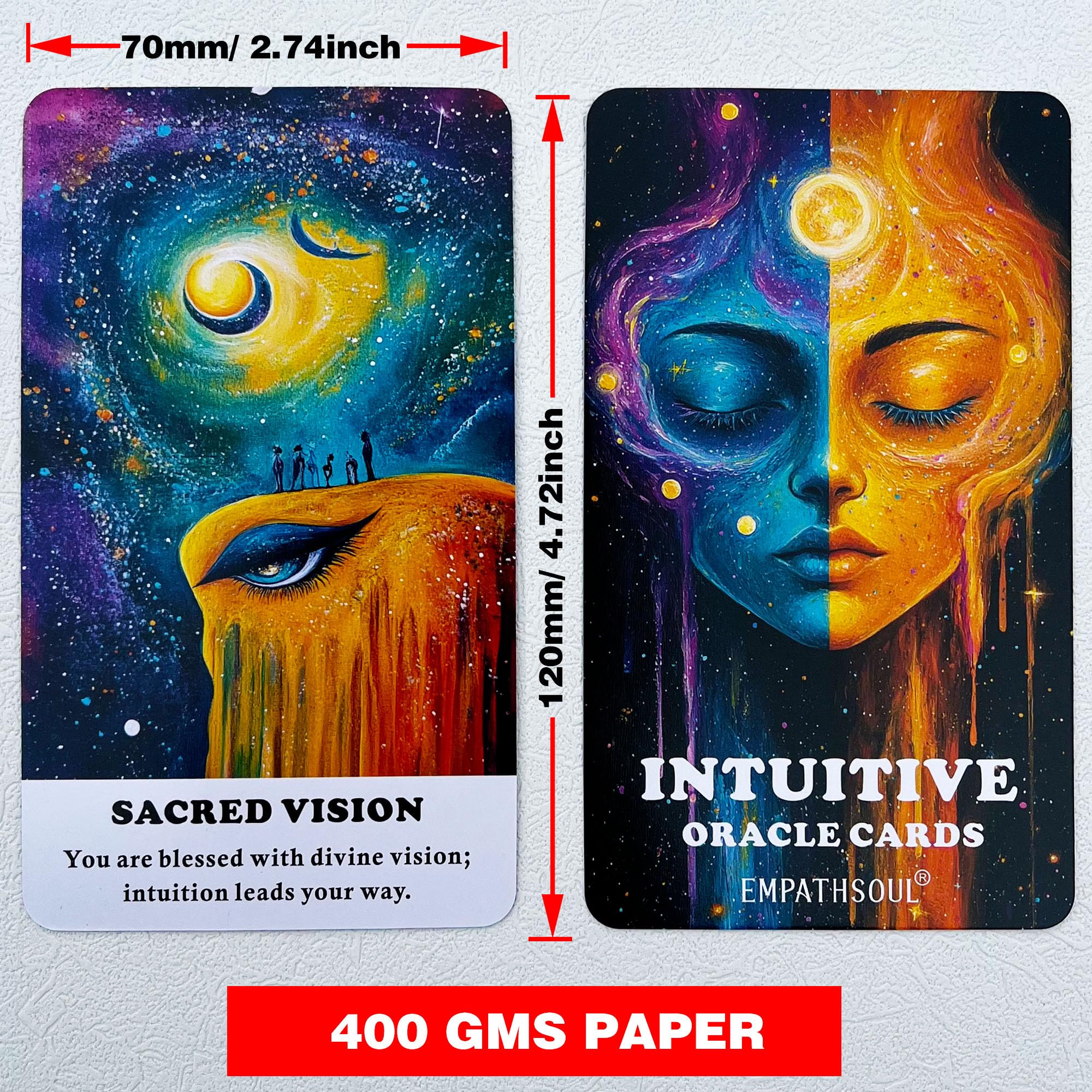 Intuitive Oracle Cards, Oracle Cards for Beginners, 56 Oracle Card Deck to Awaken Inner Wisdom, Enhance Psychic Abilities, Spiritual Guidance
