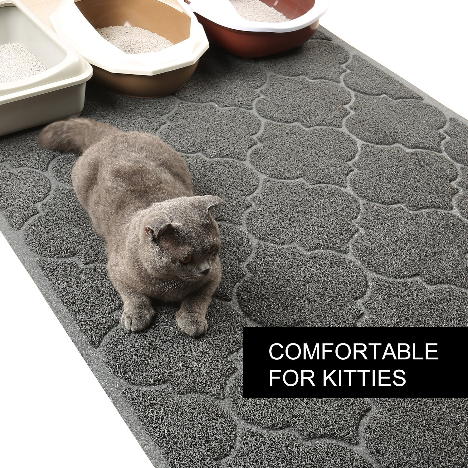 Cat Litter Mat, XL Super Size, Phthalate Free, Easy to Clean, 46x35