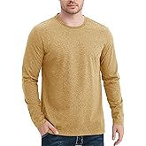 MAGCOMSEN Mens Shirt Long Sleeve Crew Neck Shirts Casual Lightweight T-Shirts Moisture Wicking Work Tee Shirts Earthy Yellow,XL