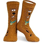 Scooby-Doo! Slipper Socks for Men Teens US Size 7.5-10, Non Slip, Soft Knitted Fluffy Socks, Fleece Lining, Gifts for Men