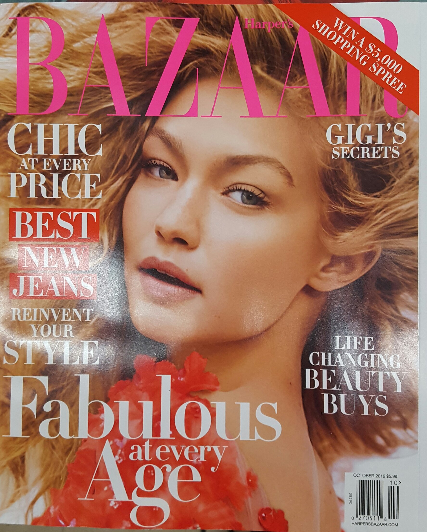 Harpers Bazaar Magazine October 2016 Gigi Hadid Cover