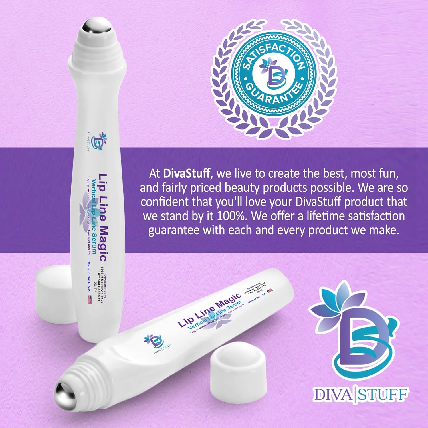 Diva Stuff Lip Line Magic | Vertical Lip Line Repair Serum | Hyaluronic Acid, Papaya Enzymes, Vitamin E | Anti-Aging Serum to Plump Up Lips & Banish Lip Line Wrinkles: Beauty