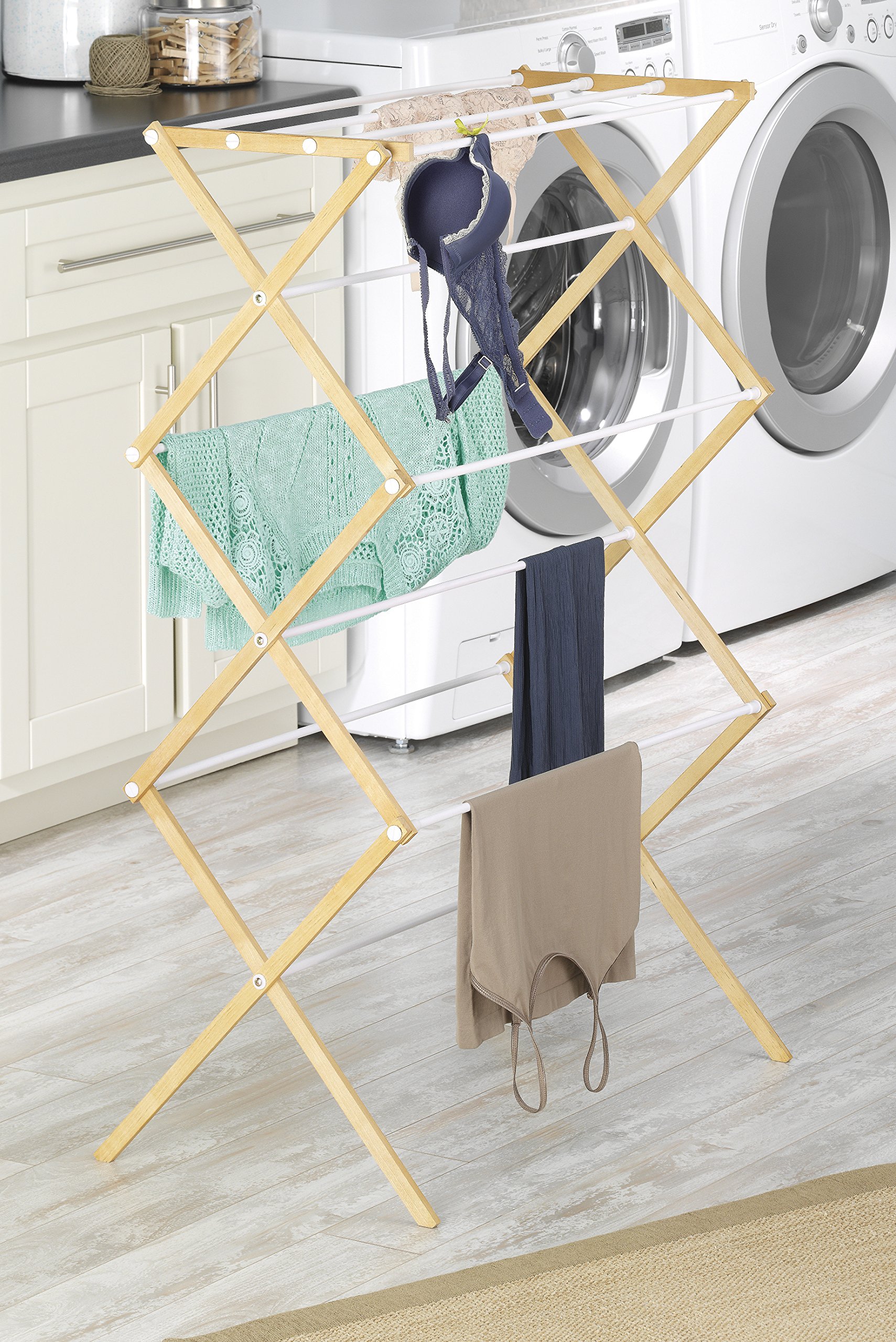 Whitmor Foldable Drying Racks Wood LAVORIST
