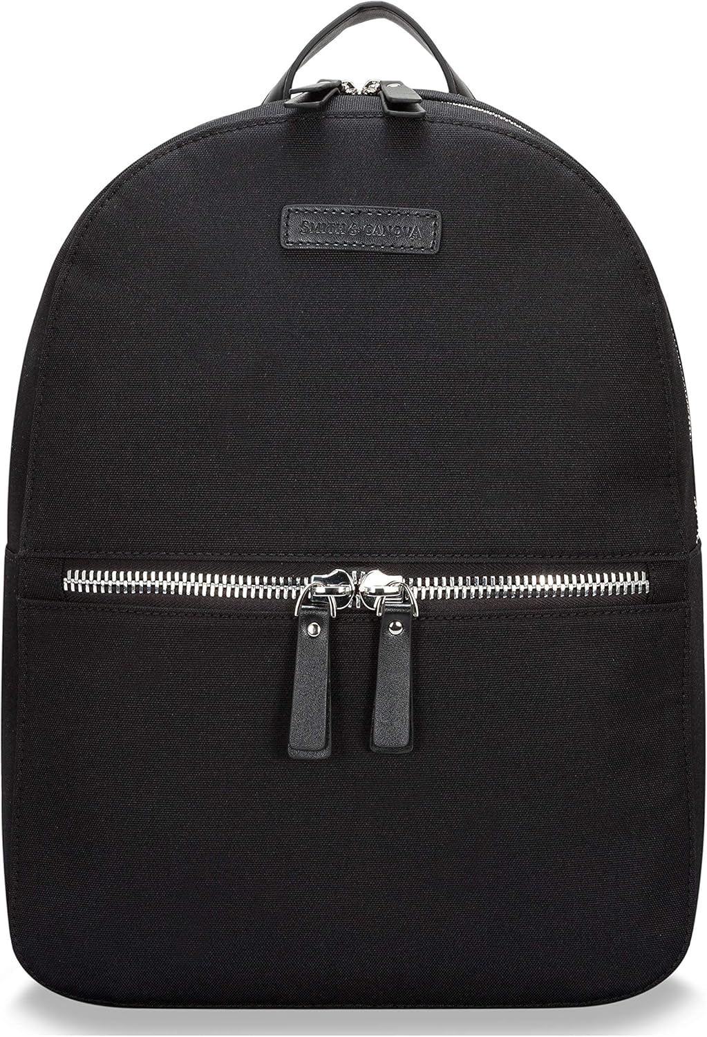 Smith & Canova Mens Backpack Ziptop Pocketed Nylon & Leather Backpack