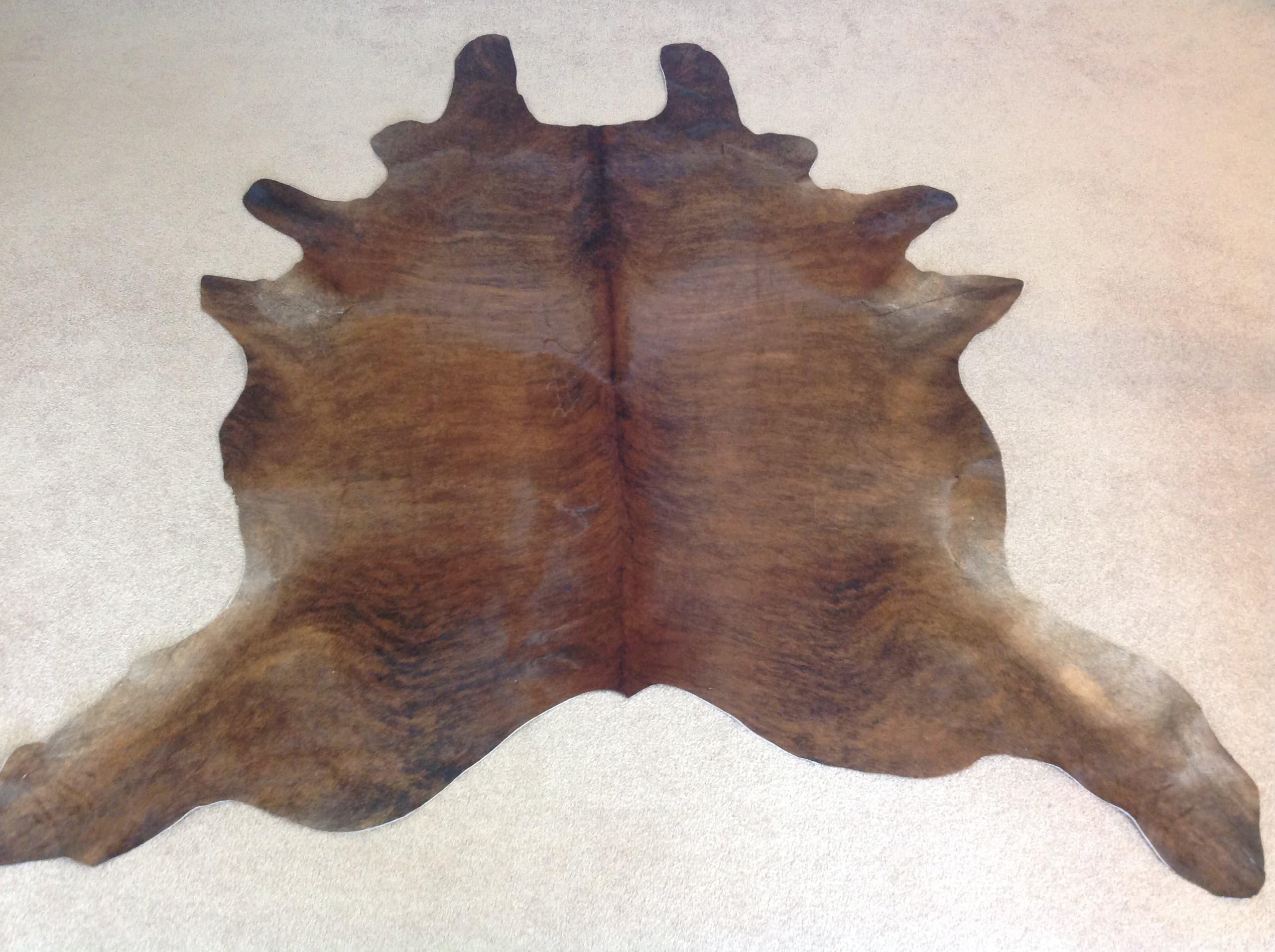 DARK BRINDLE COWHIDE RUG Apz Sixe 5'X7'