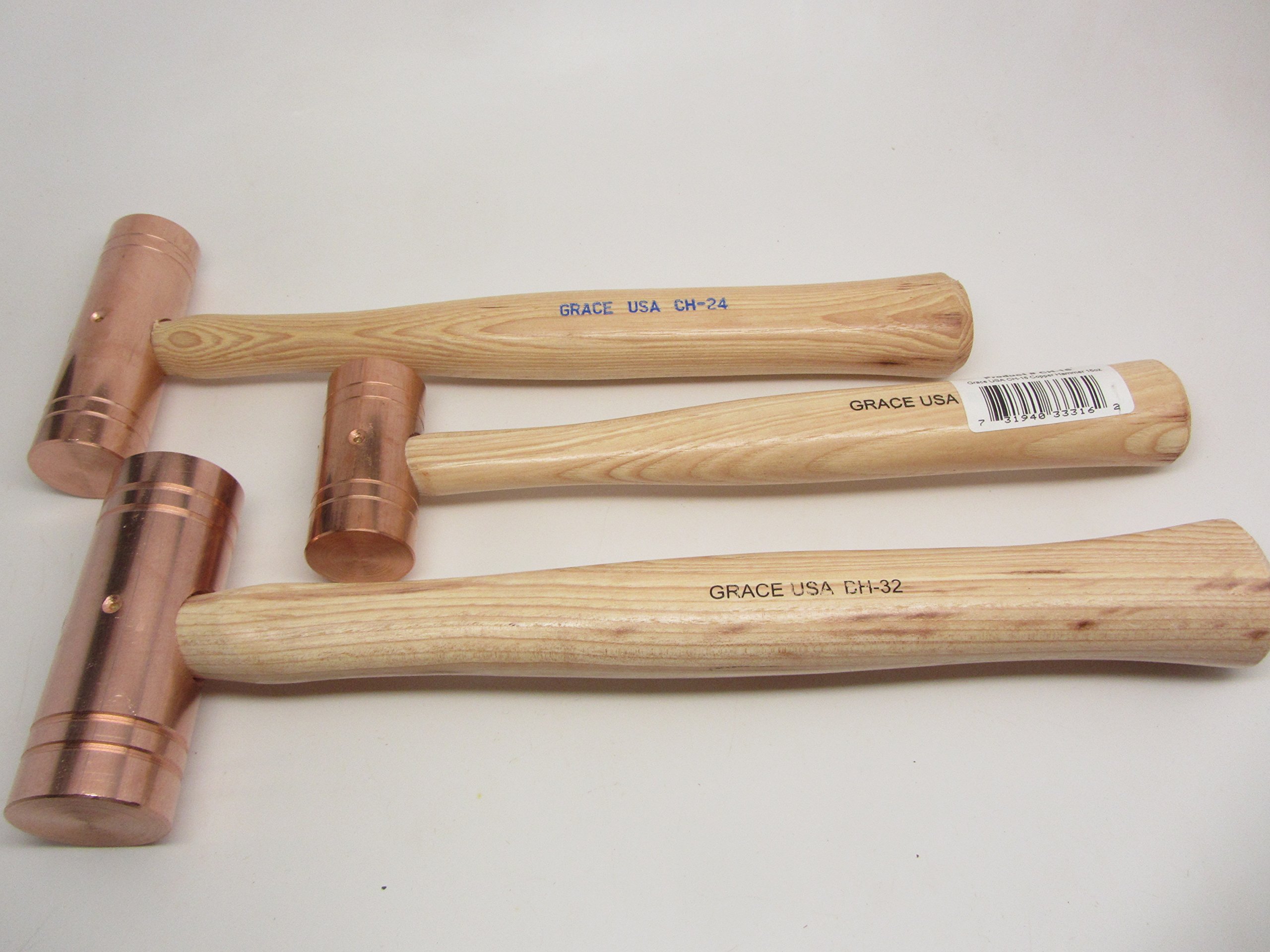 UJ Ramelson Co Grace USA 4 8 & 16oz Brass Copper Hammers Gunsmith