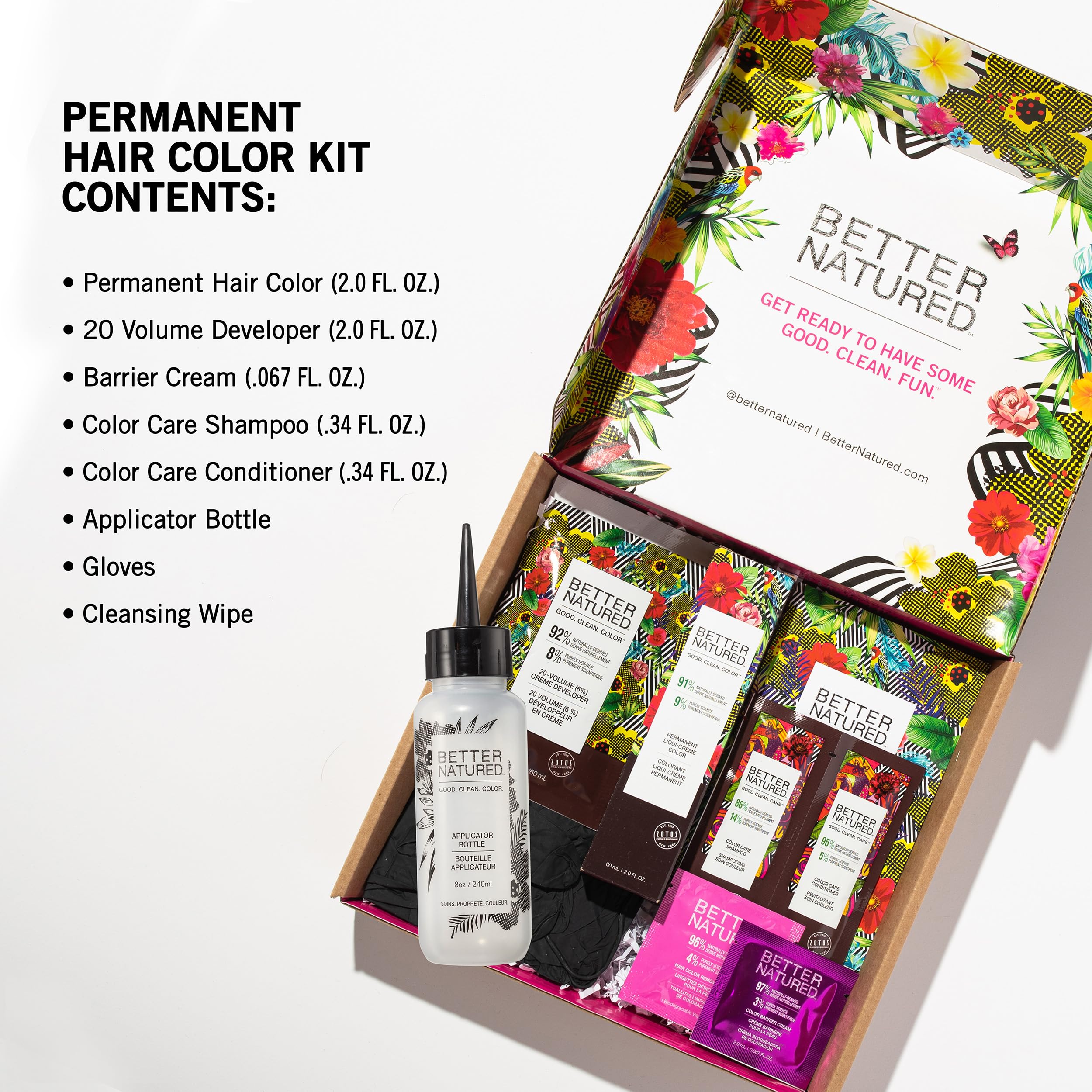 Better Natured 7WB Medium Warm Beige Blonde Permanent Hair Color Dye Kit (Color, Developer, Barrier Cream, Gloves, Cleaning Wipe, Shampoo and Conditioner) Radiant Color that Lasts up to 8 Weeks