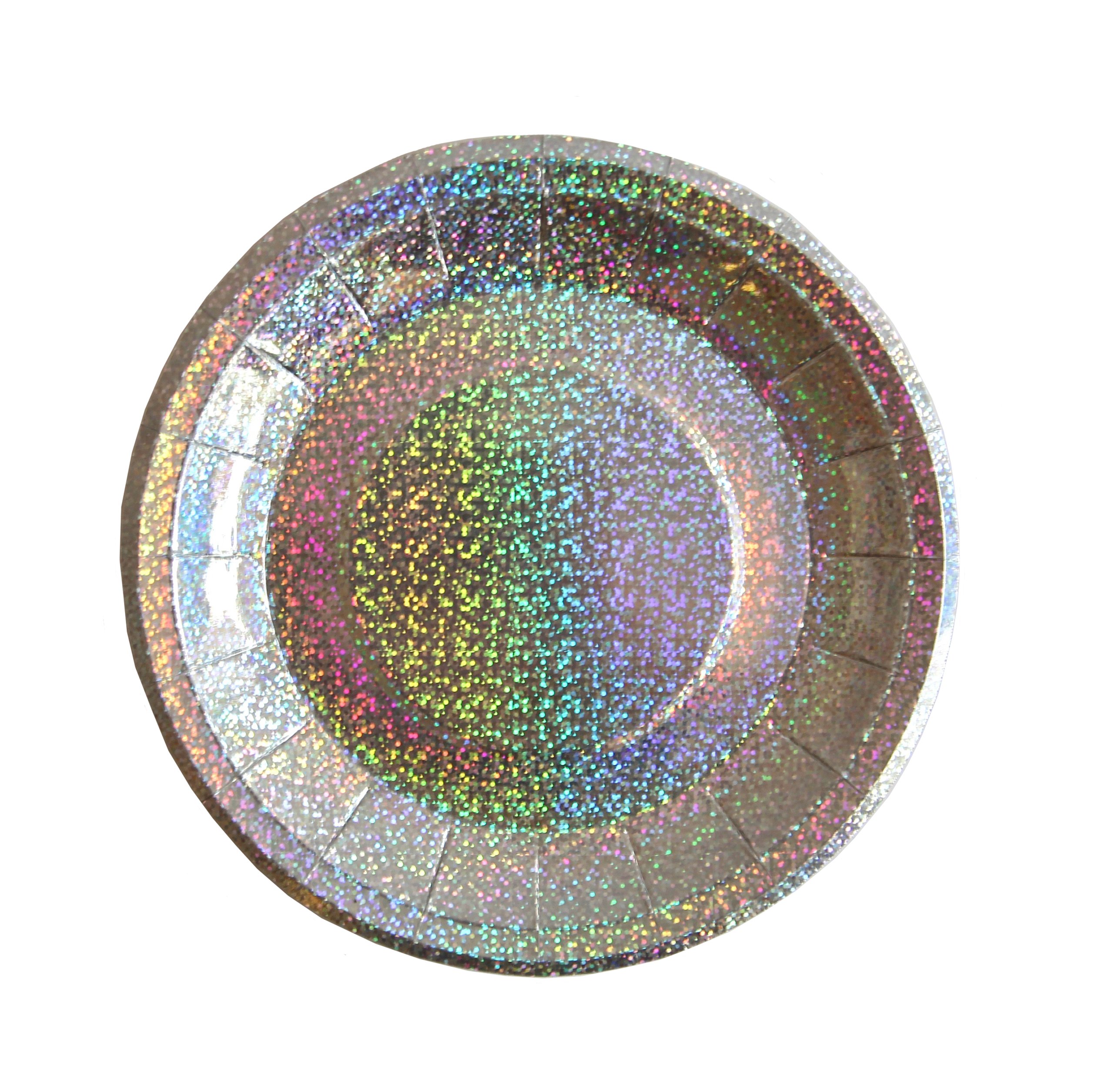Bash Party Goods 100117 Mini Disco Paper Plate Silver