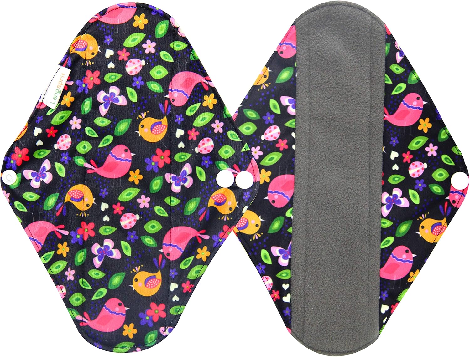 7pcs Set 1 pc Mini Wet Bag +6pcs Absorbent Reusable Sanitary Pads/Washable Bamboo Cloth Menstrual Pads (M,Feather): Health & Personal Care