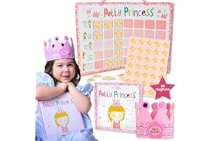 Tickle & Main Princess Potty Training Gift Set with Book, Potty Chart, Star Magnets, and Reward Crown for Toddler Girls