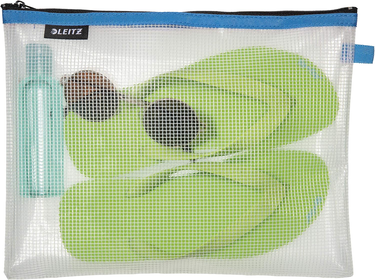 Leitz Wow Travel Pouch, Water Resistant, Translucent, Ideal for Visible Storage and Organisation Large (A4) - Blue - Image 3