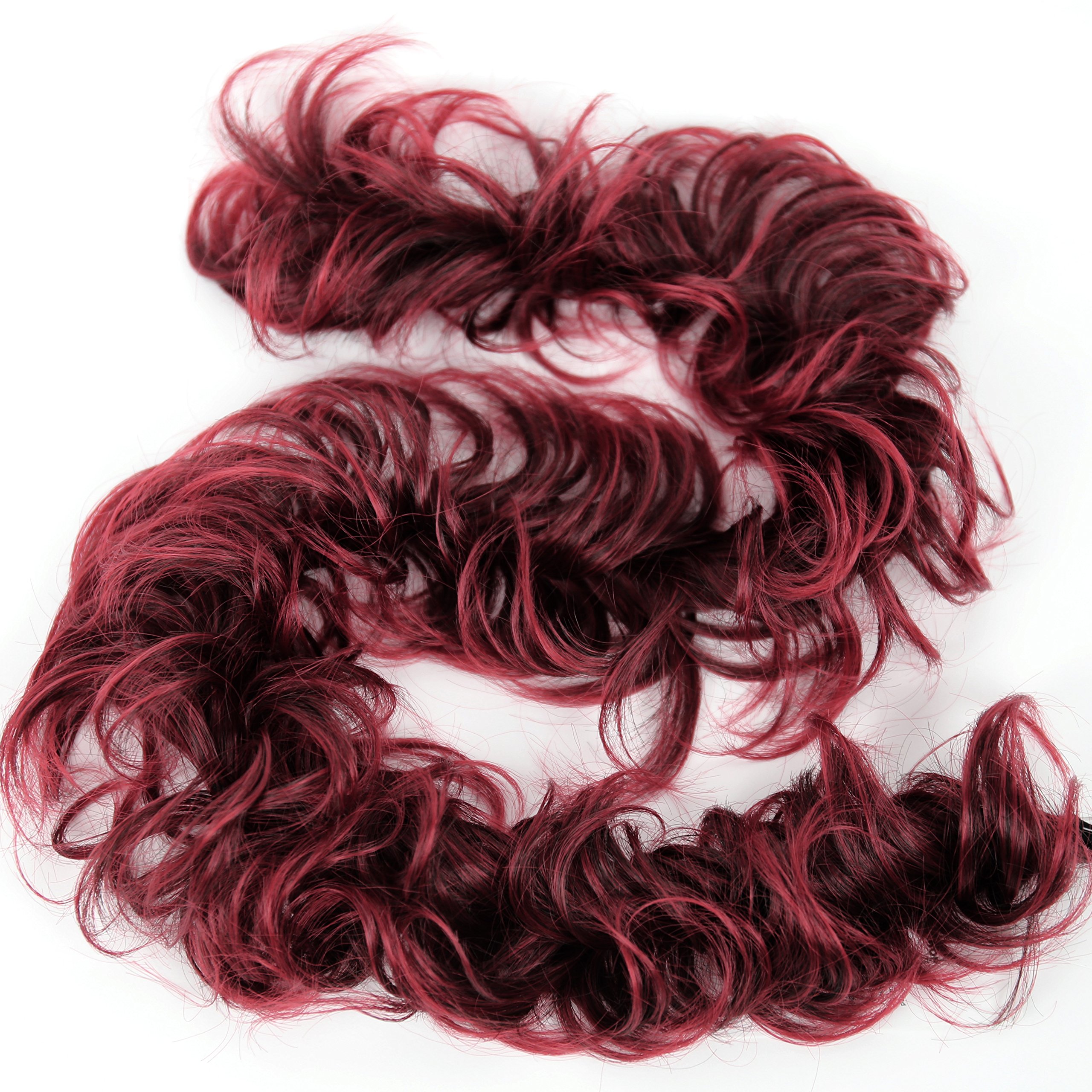 CAISHA XXL Hairpiece Scrunchy Updo Bridal Hairstyle Voluminous Curly Messy Bun Red Mix HW28