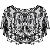 Topbuti 1920s Shawl Wraps Sequin Beaded Evening Cape Bridal Shawls Flapper Cover Up for Women Halloween Party