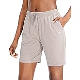 G Gradual Women's Bermuda Shorts Jersey Shorts with Deep Pockets 7" Long Shorts for Women Lounge Walking Athletic