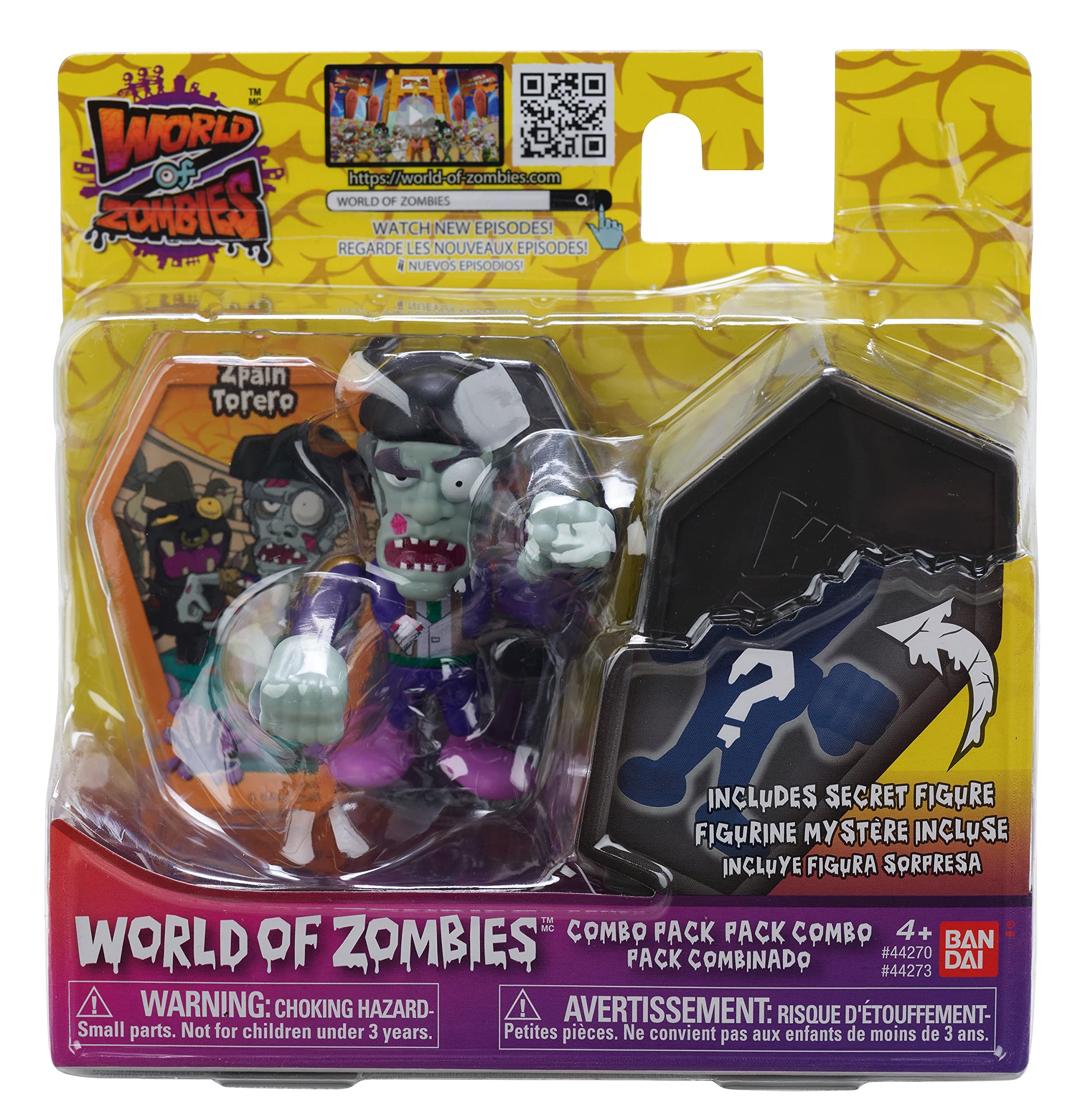 World of Zombies 44271 44273 Bandai Zpain Torero & Mystery 2.5 Inch Figures (2-Pack), Multicolor