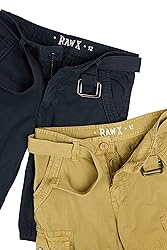 Raw X Boys Cargo Shorts 8-18 | 100% Cotton Belted