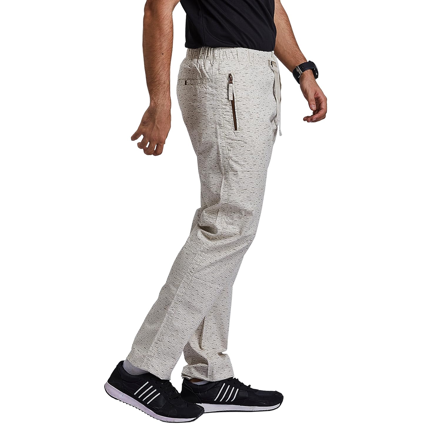 beevee mens beige elasticated pyjamas with drawstring