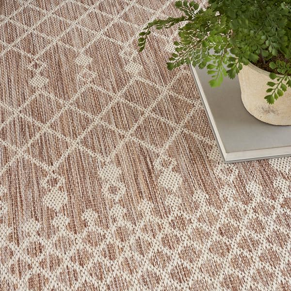 NOURISON HOME POSITANO BEIGE 8′ X 10′ AREA RUG – EASY CLEAN, NON SHEDDING, BED ROOM, LIVING ROOM, DINING ROOM, KITCHEN (8′ X 10′)