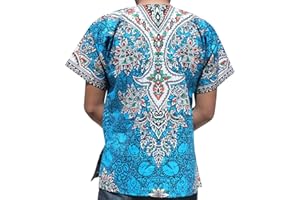 RaanPahMuang Unisex Dashiki Shirt African Freedom Short Sleeve Radiant Colors