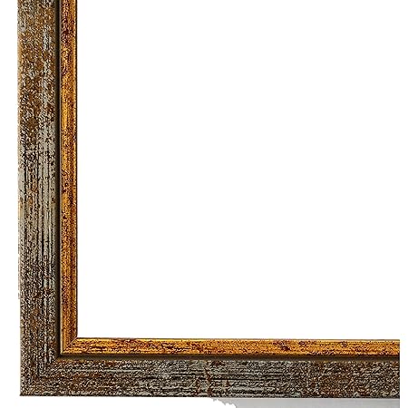 Bilderrahmen Grau Gold 20 x 80 cm - Modern, Klassisch - Alle Größen - handgefertigt - Galerie-Qualität - WRF - Sanremo 1,8