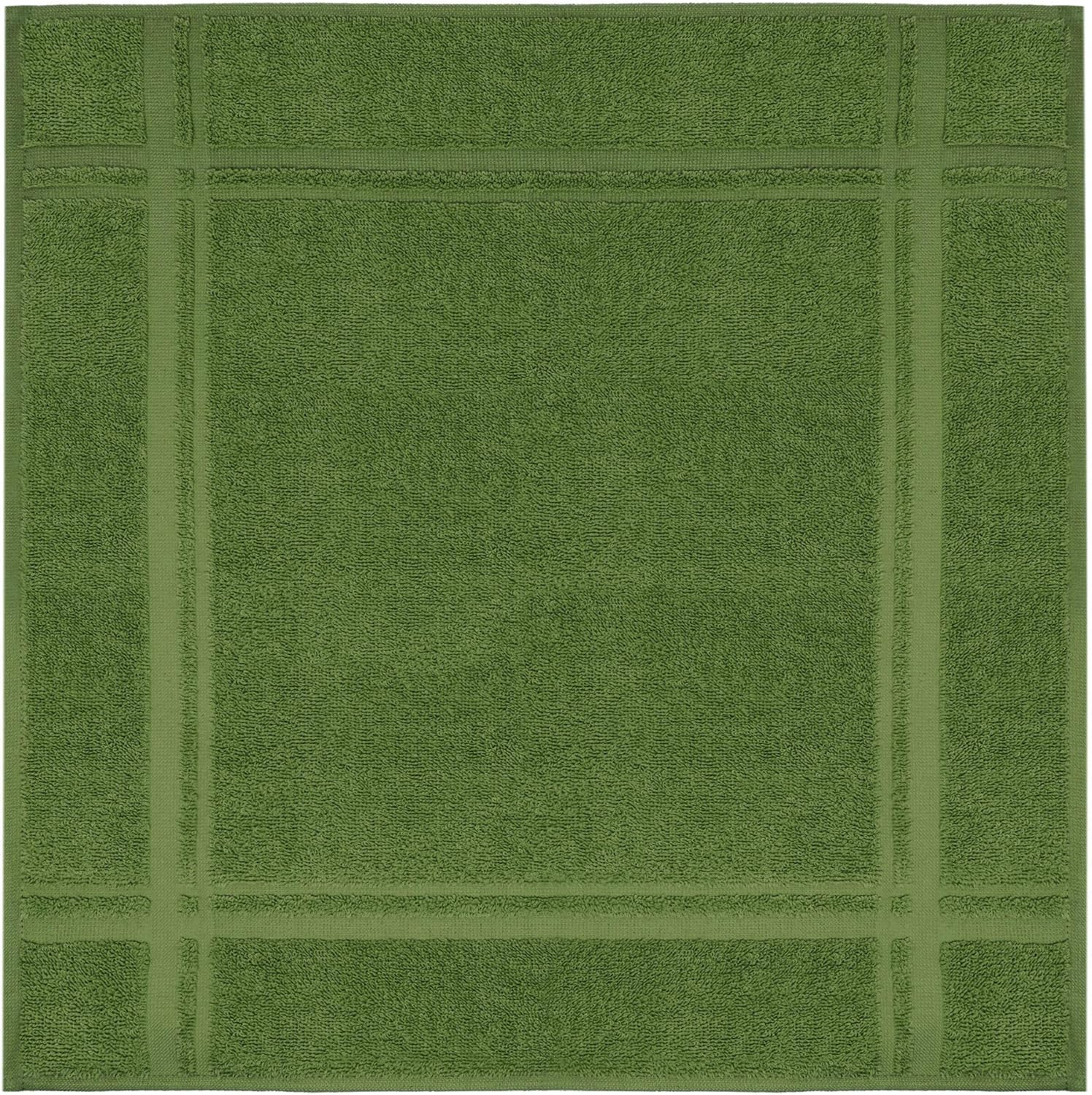 Lashuma Frottee Handtuchset 4 Tlg 2 Kuchentucher Kariert 2 Uni Geschirrtucher Grun Baumwolltucher 50x50 Cm Amazon De Kuche Haushalt