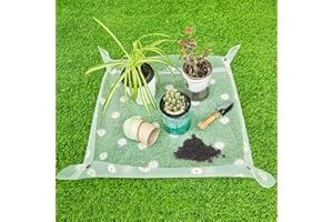 AZUREBLUE Repotting Mat for Indoor Plants Waterproof Clear Potting Mat Foldable Gardening Plants Potting Repotting Tray to Control Potting Soil Indoor Plant Garden Accessories Gifts for Plant Lovers 23.6"