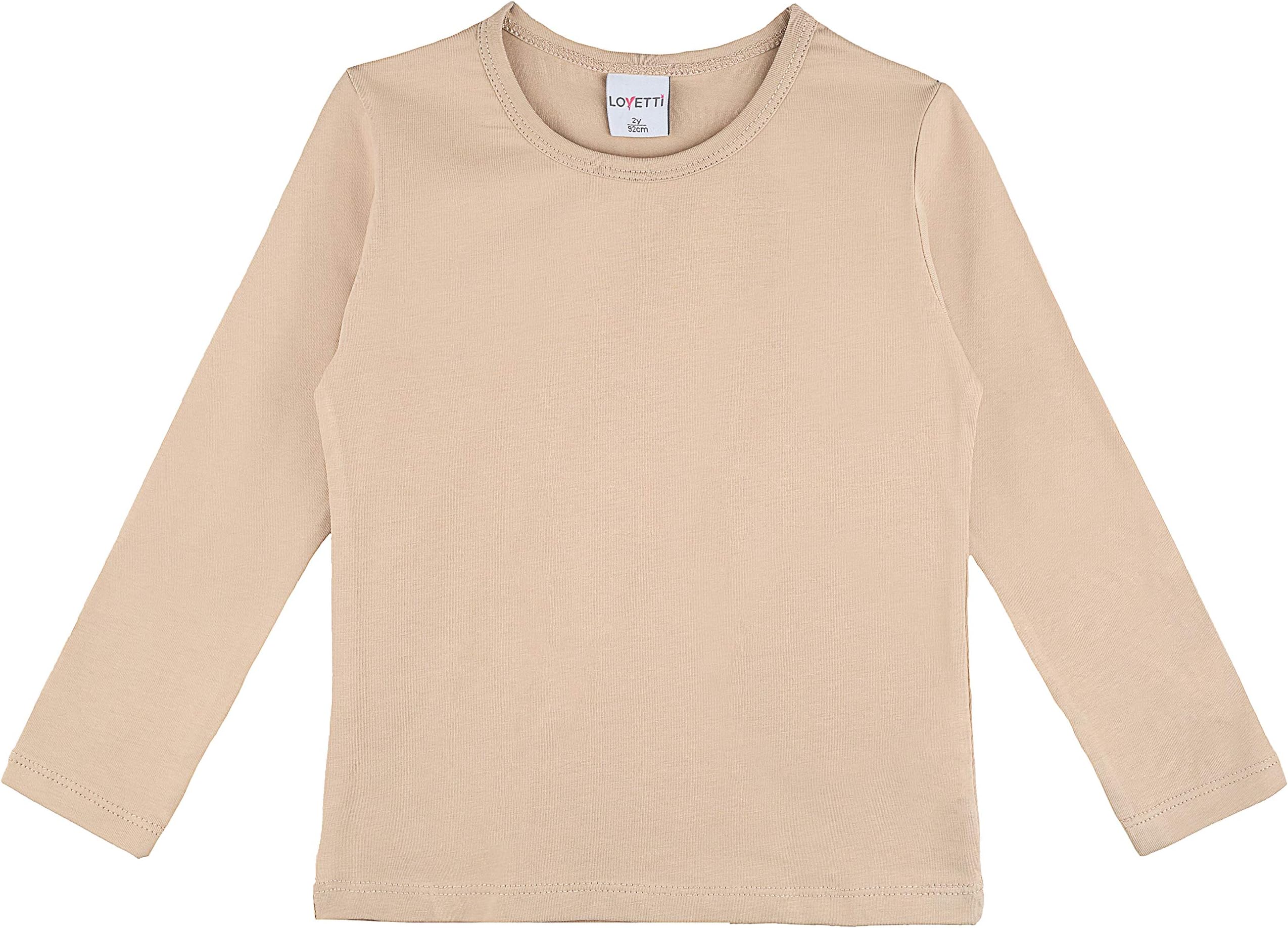 Lovetti Girls' Basic Long Sleeve Round Neck T-Shirt