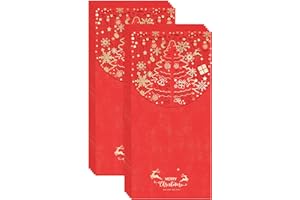 NATZERAT Christmas Money Cards, 10 Pack cash envelopes, Christmas Money Holders for Cash, Checks, or Gift Cards, For Christmas Day/Birthday/Holiday/Party/Spring Festival etc（Red Color7 × 3.4 inch）