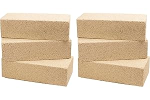 All About Steel - Insulating Fire Bricks Forges, Heating Oven Kilns and Fireplaces 9X4.5X2.5 inch 6 Pack (Beige Color)