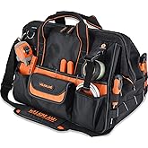 WELKINLAND 16" Heavy Duty Tool Bag - 34-Pockets Open Top Organizer for HVAC, Electricians, Drills