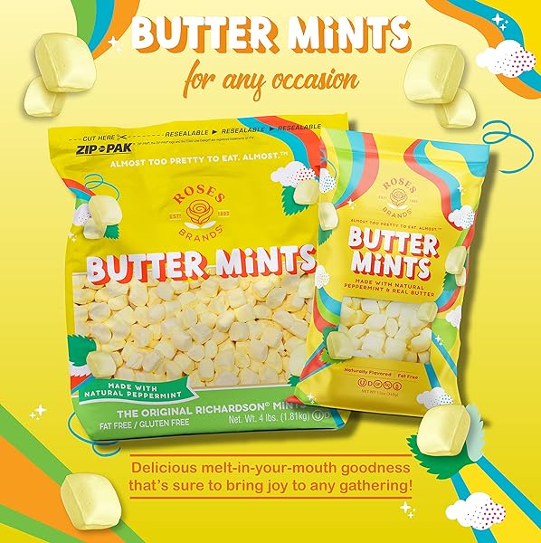 ROSES BRANDS – BUTTER MINTS – 4 LBS (1-PACK)
