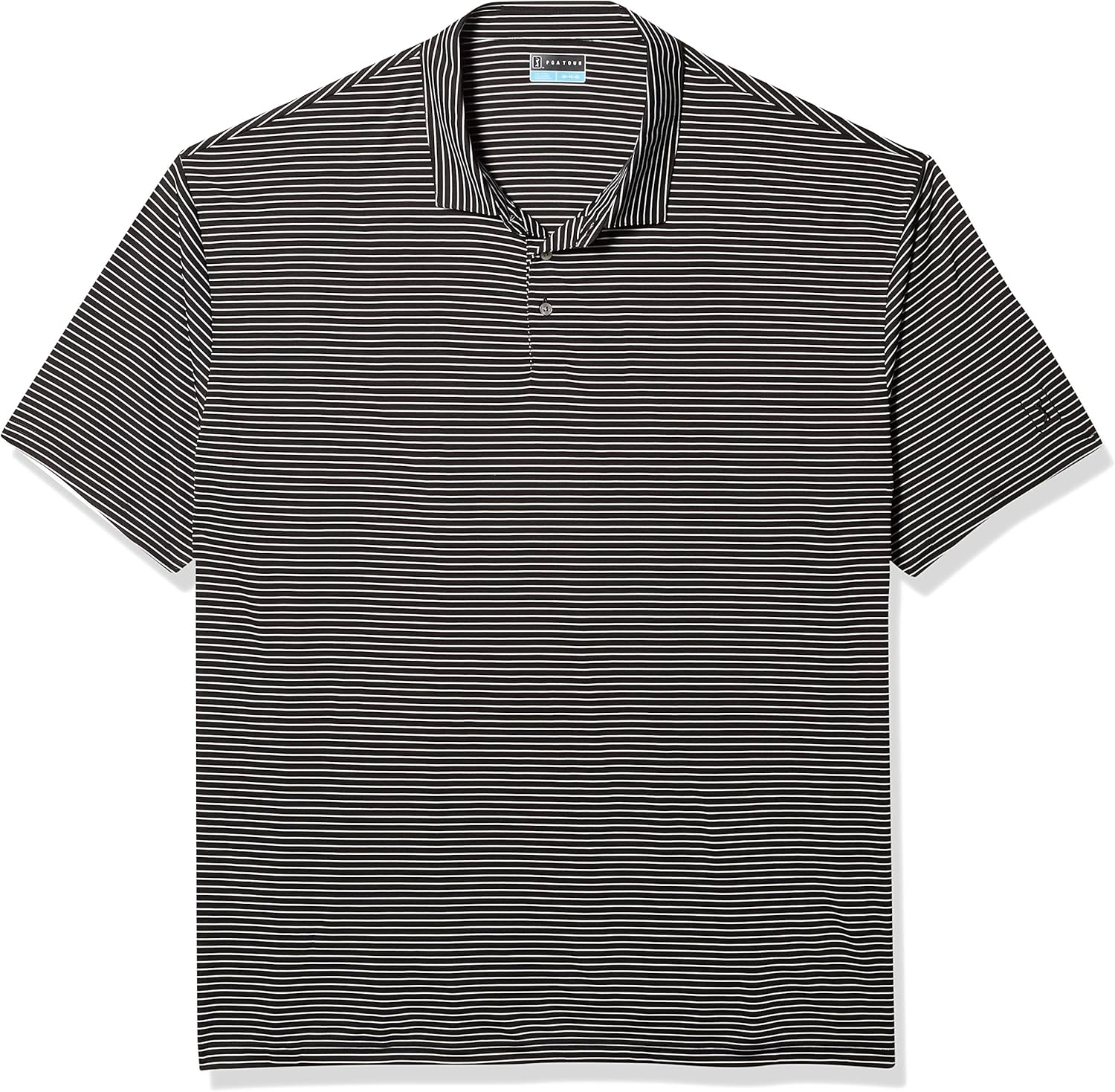 PGA TOUR Men's Short Sleeve Feeder Stripe Golf Polo Shirt: Sports & Outdoors