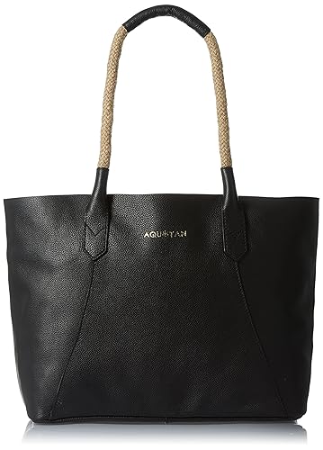 Aquatan Womens Out & Out Large Jute Rope Leather Shopper Shoulder Bag Black AT-L-06