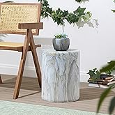 JONATHAN Y TBL1101B Troy 16" Modern Minimalist Faux Marble Column Indoor/Outdoor Indoor/Outdoor Accent Table Modern, Contempo