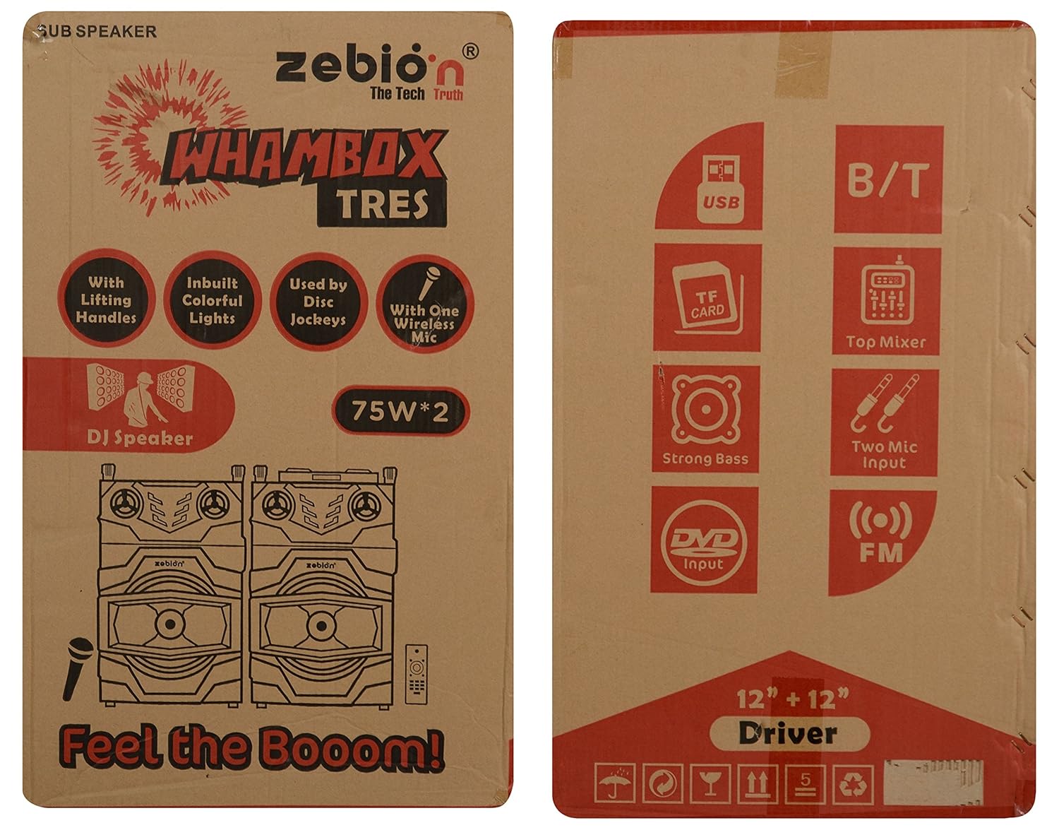 zebion whambox tres twin towers dj speakers