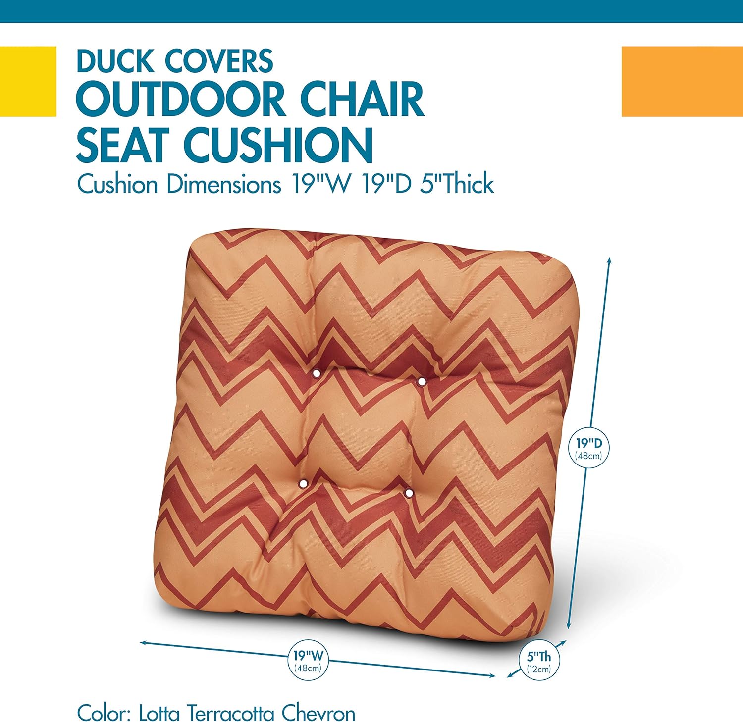 Duck Covers Water-Resistant 19 x 19 x 5 Inch Indoor Outdoor Seat Cushions, Gull Grey, 2-Pack : Garden & Outdoor