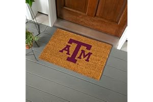 Team Sports America NCAA Texas A&M Natural Coir Doormat | Official Full Color Team Logo | 28 x 16 Inches | Non Slip Back | Front Door Welcome Floor Mats | Indoor Outdoor Entrance Rug