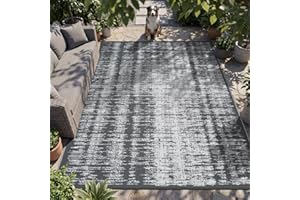 COCOER-Outdoor Rug-Patio Rug 5x8 ft Outdoor Carpet Camping Rugs Reversible Mat Modern Plastic Straw Rugs for RV Camper Balcon