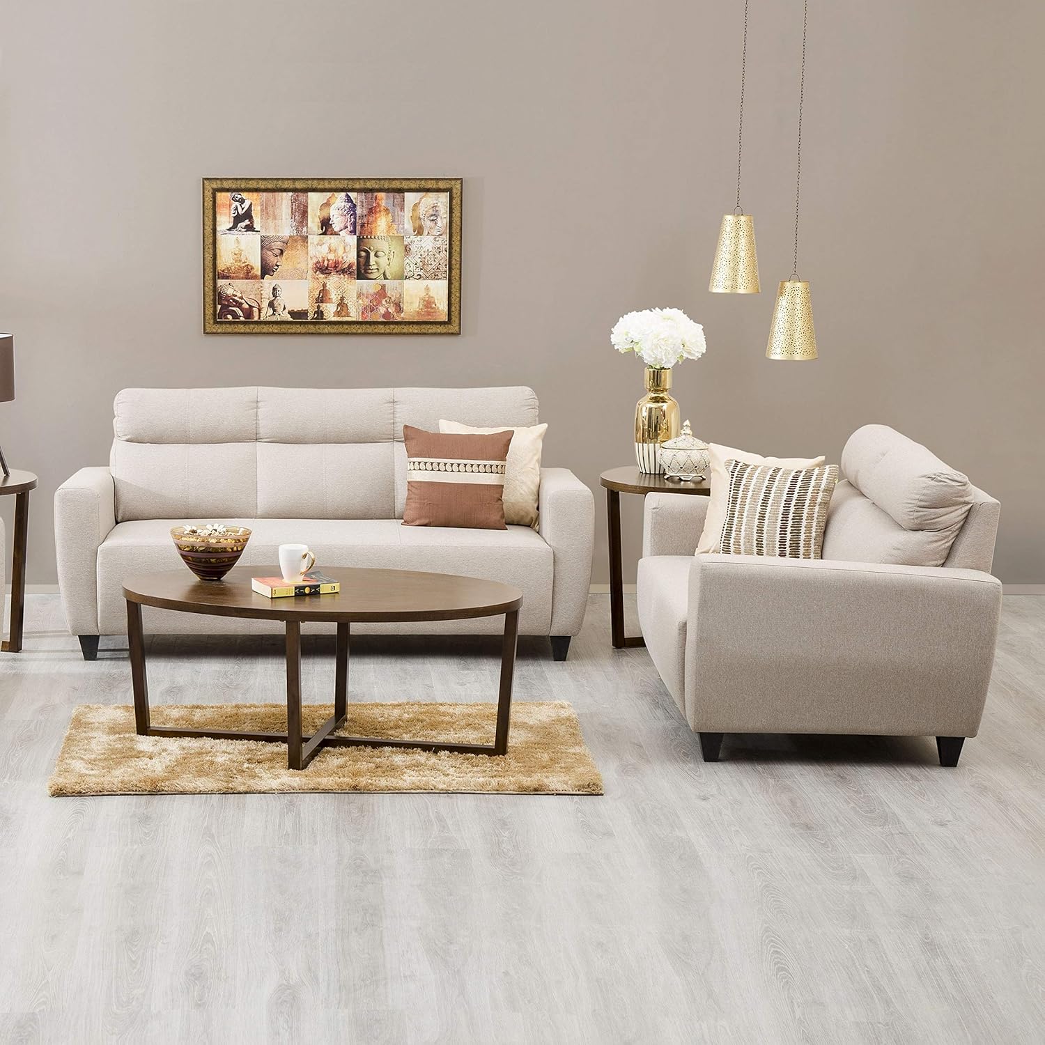 Home Centre Emily 3+2 Sofa Set Beige Amazon.in Electronics