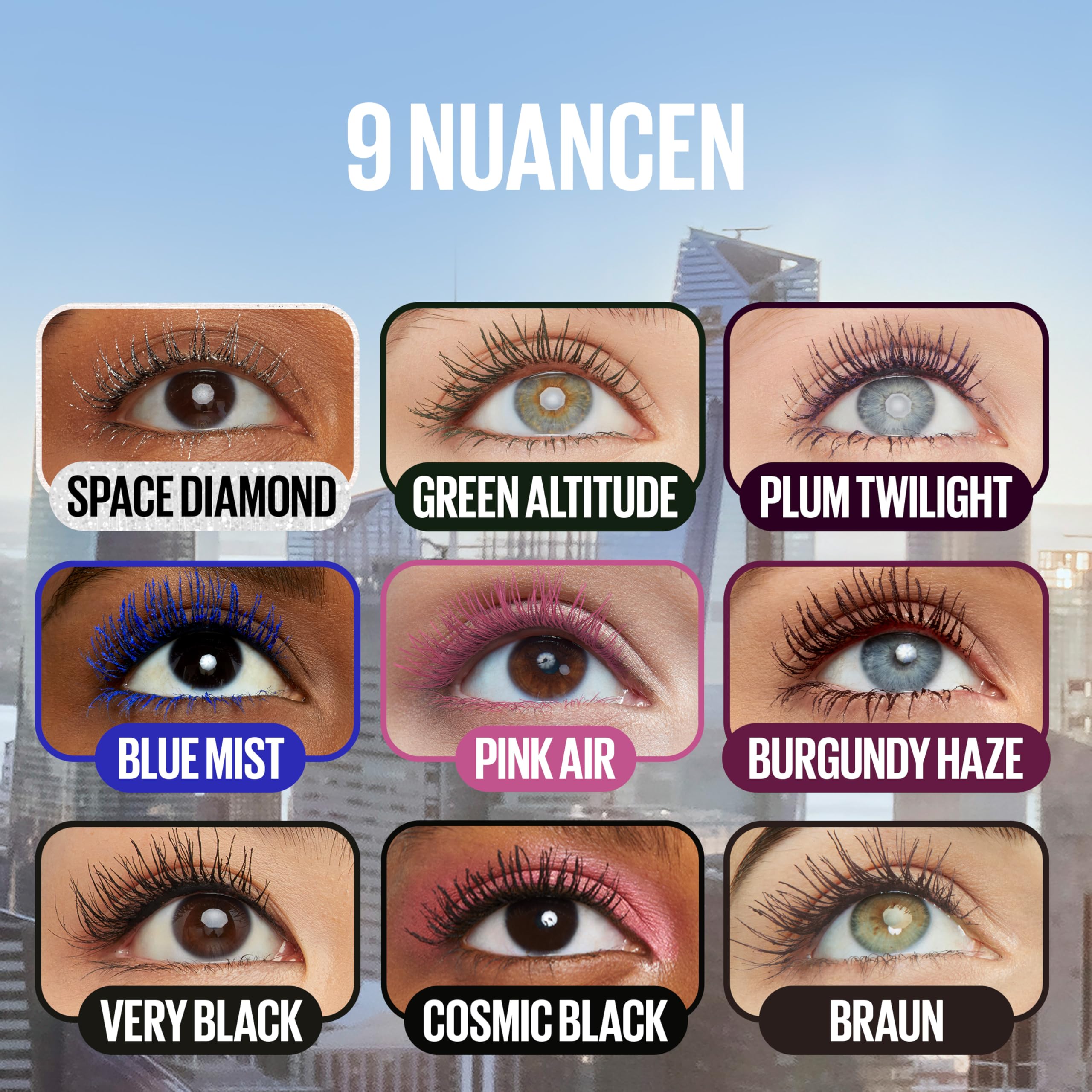 Maybelline New York Burgundy Wimperntusche für extrem lange Wimpern, Lash Sensational Sky High Mascara, Burgundy Haze, 7,2 ml 7