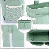 IGNPION Canvas Bedside Hanging Storage Organizer Caddy Green view 7