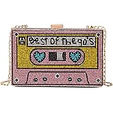 Renabro Women Retro Crossbody Bag Rhinestone Fun Unique Evening Clutch Purses for Women