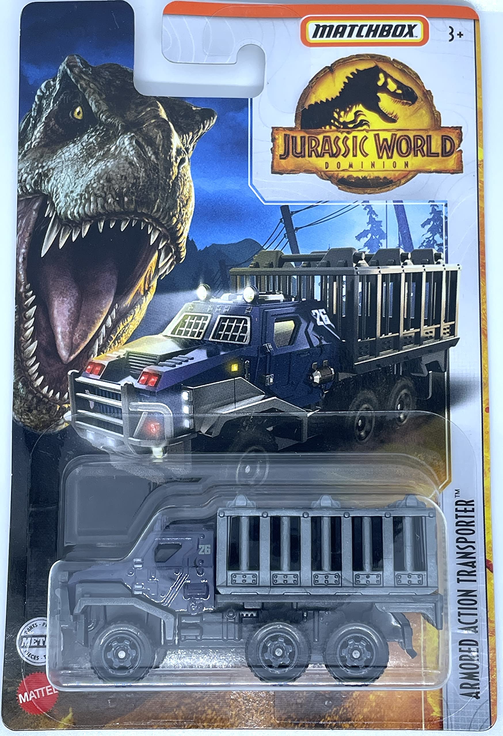 Hot Wheels Jurassic World Dominion Series Armored Action Transporter Diecast Truck Airplane